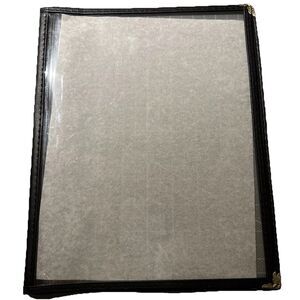 Double Fold Panels Menu Covers Black‎ 8.5 x 11" Insert 4 Page View Pack 10 New